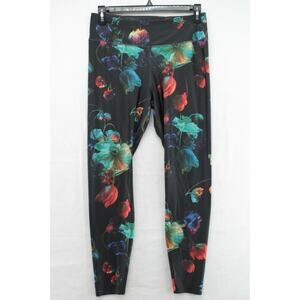 Nike Women’s XL Black Floral All Over Rose Prints Activewear Legging Athleisure